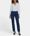Nydj Petite High Rise Marilyn Straight Jeans In Blue