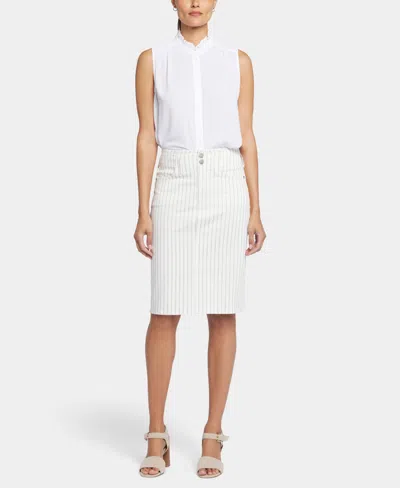 Nydj Petite High-waist Button Closure Skirt In White