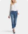 Nydj Petites Margot Girlfriend Jeans In Cascade Wave In Blue