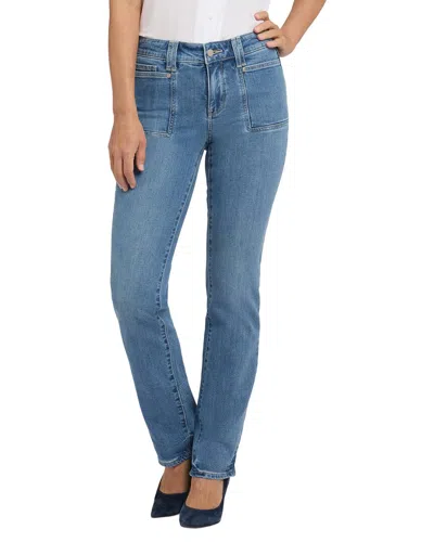 Nydj Petite Marilyn Bastille Sea Straight Leg Jean In Blue