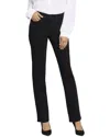 Nydj Petite Marilyn Black Straight Leg Jean In Black
