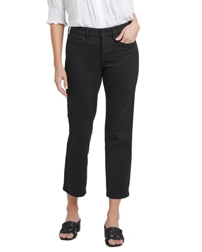 Nydj Petite Marilyn Black Straight Leg Jean In White