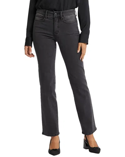 Nydj Petite Marilyn Cloud Stone Straight Leg Jean In Black