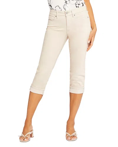 Nydj Marilyn Cuffed Cropped Straight Leg Jeans In Feather In Neutral