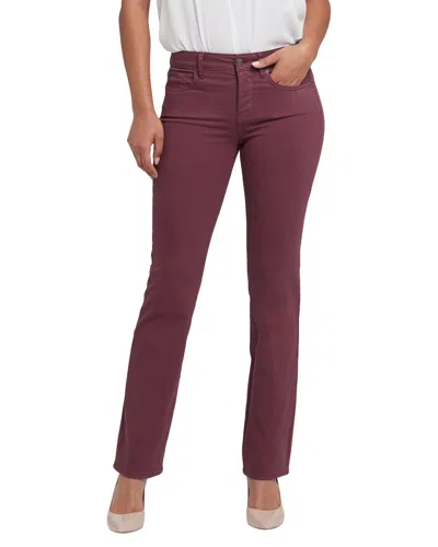 Nydj Petite Marilyn Dark Cherry Straight Leg Jean In Burgundy