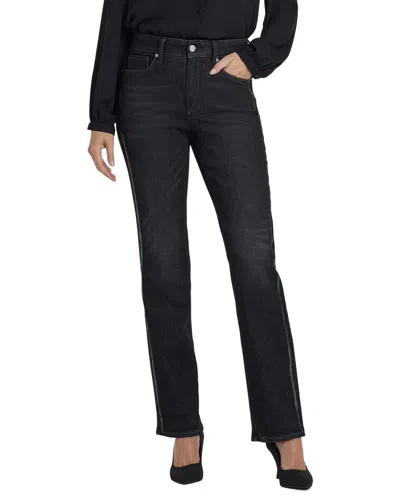 Nydj Petite Marilyn French Nightfall Straight Leg Jean In Black