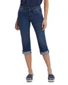 Nydj Petite Marilyn High Rise Cropped Straight Jeans In Rio Rapids In Blue