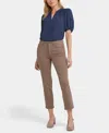 Nydj Petite Marilyn High Rise Straight Ankle Jeans In Brown