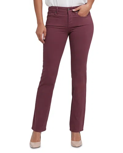 Nydj Petite Marilyn High Rise Straight Jeans In Burgundy