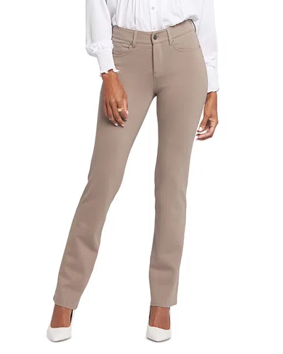 Nydj Petite Marilyn High Rise Straight Jeans In Black In Brown