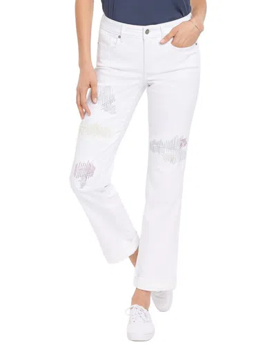 Nydj Petite Marilyn Optic White Straight Leg Jean