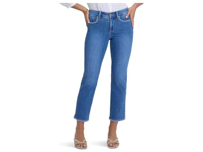 Nydj Petite Marilyn Straight Ankle Blanket Stitching Jeans In Blue
