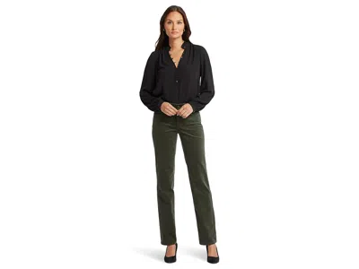 Nydj Petite Marilyn Straight Corduroy Pants In Vine Leaf Women's Clothing Vine Leaf: 0p 30, Cotton/denim/ In Green
