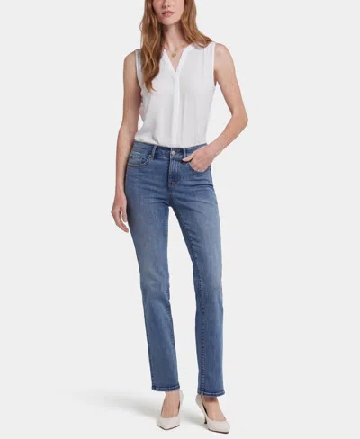 Nydj Petite Marilyn Straight Jeans In Blue
