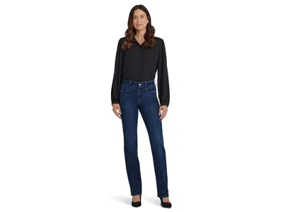 Nydj Petite Marilyn Straight Paneled Jeans In Blacken Blue