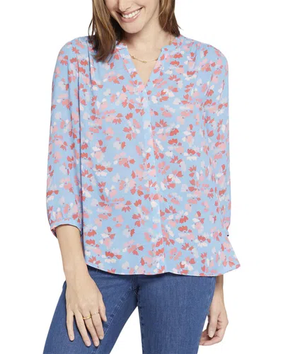 Nydj Petite Petite Pintuck Blouse In Blue