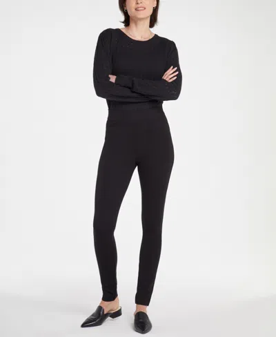 Nydj Petite Pull On Leggings In Sculpt Her Ponte Pants In Black