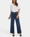 Nydj Petite Teresa Button Flap Wide Leg Jeans In Blue