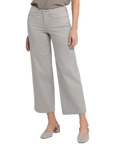 Nydj Petite Teresa Hidden Lodge Stripe Wide Leg Jean In Gray