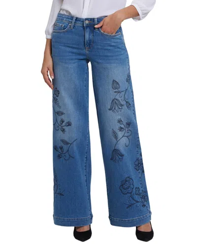 Nydj Petite Teresa Water Canyon Wide Leg Jean In Blue