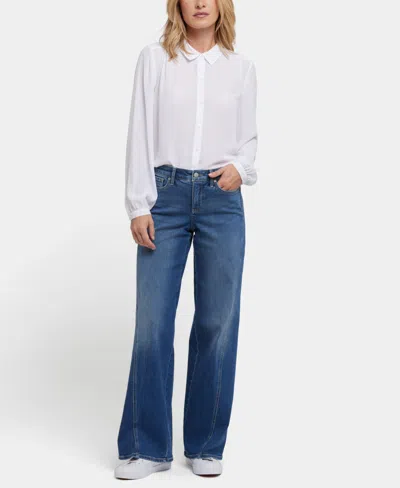 Nydj Petite Teresa Wide Leg Contoured Seam Jeans In Blue