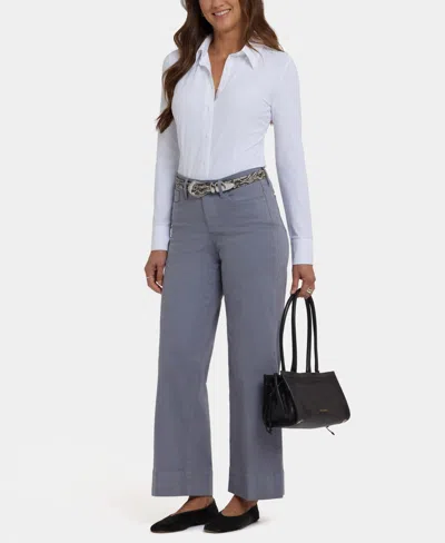 Nydj Petite Teresa Wide-leg Ankle Jeans With Lift Tuck Technology In Gray