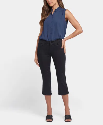 Nydj Petite Waist-match Marilyn Straight Crop Jeans In Black