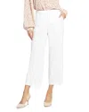 Nydj Linen Blend Crop Wide Leg Pants In White