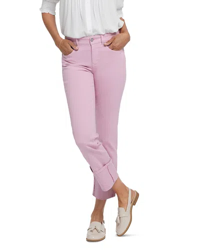 Nydj Petites Marilyn Cuffed Straight Jeans In Pink Nectar