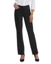Nydj Petites Marilyn Faux Suede High Rise Straight Jeans In Black In Black