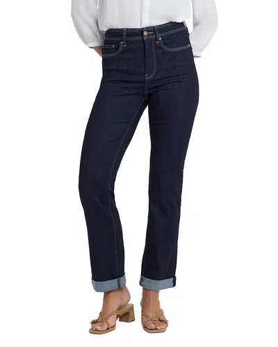 Nydj Petites Marilyn High Rise Triple Stitch Straight Jeans In Morning Tides In Blue