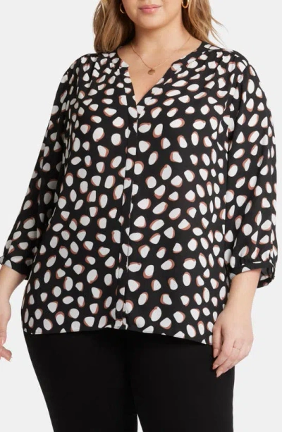 Nydj Pintuck Back Yoke Top In Matilda Dot