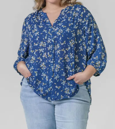 Nydj Pintuck Blouse - Plus In Shannon Gardens In Multi
