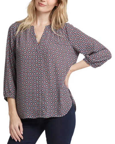 Nydj Pintuck-back Blouse In Pinnacle