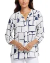 Nydj Print Pintuck Top In White