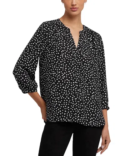 Nydj Pintuck Blouse In Black