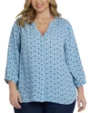 Nydj Pintuck Blouse In Blue