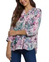 Nydj Pintuck Blouse In Blue