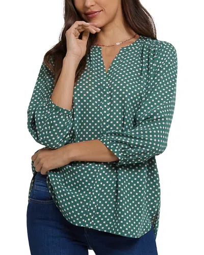 Nydj Pintuck Blouse In Green
