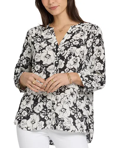 Nydj Pintuck Blouse In Black