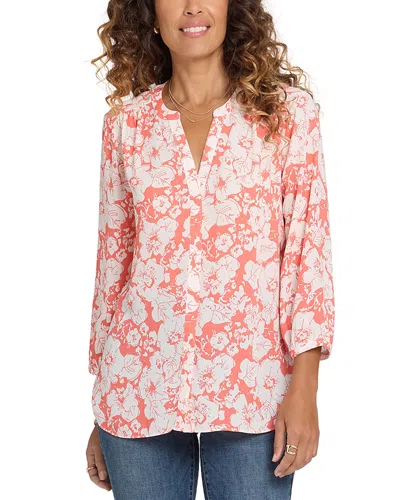 Nydj Pintuck Blouse In Pink