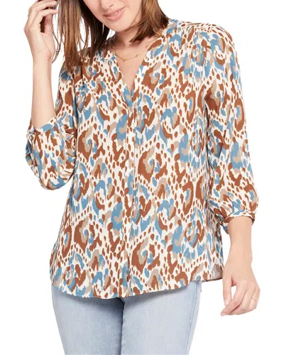 Nydj Pintuck Blouse In Beige