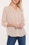 Nydj Pintuck Blouse In Bailey Dot