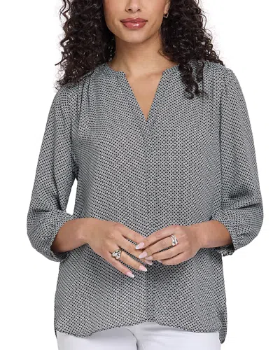 Nydj Pintuck Blouse In Black