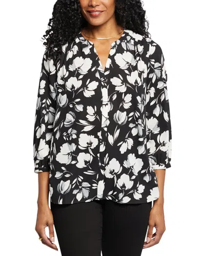 Nydj Pintuck Blouse In Black