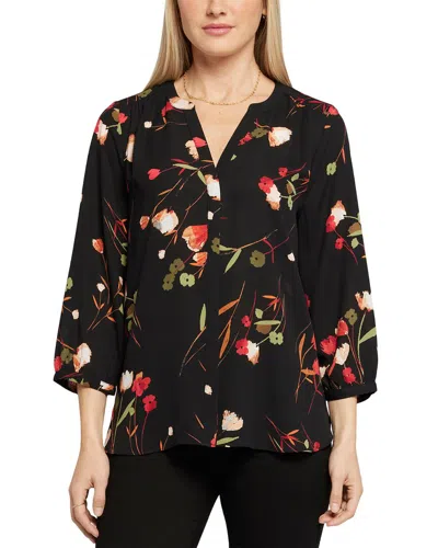 Nydj Pintuck Blouse In Black