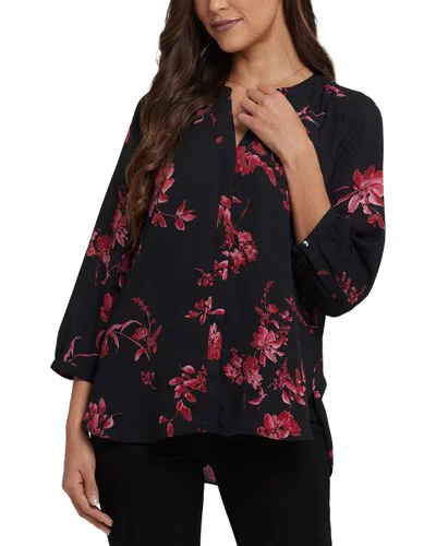 Nydj Pintuck Blouse In Black