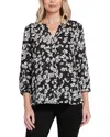 Nydj Pintuck Blouse In Black