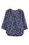 Nydj Semisheer Pintuck Blouse In Blubonnet Trail