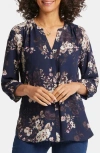 Nydj Pintuck Blouse In Blue